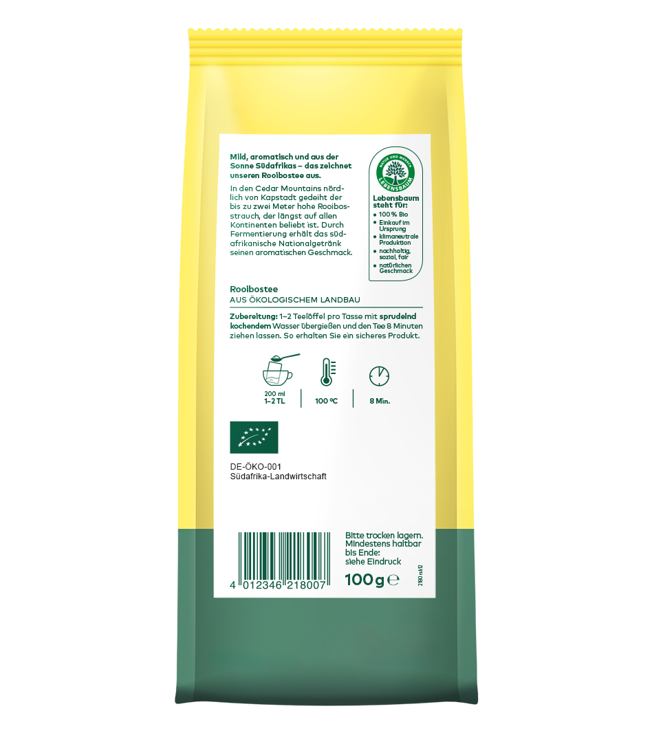 Bio Rooibos Tee Rückseite