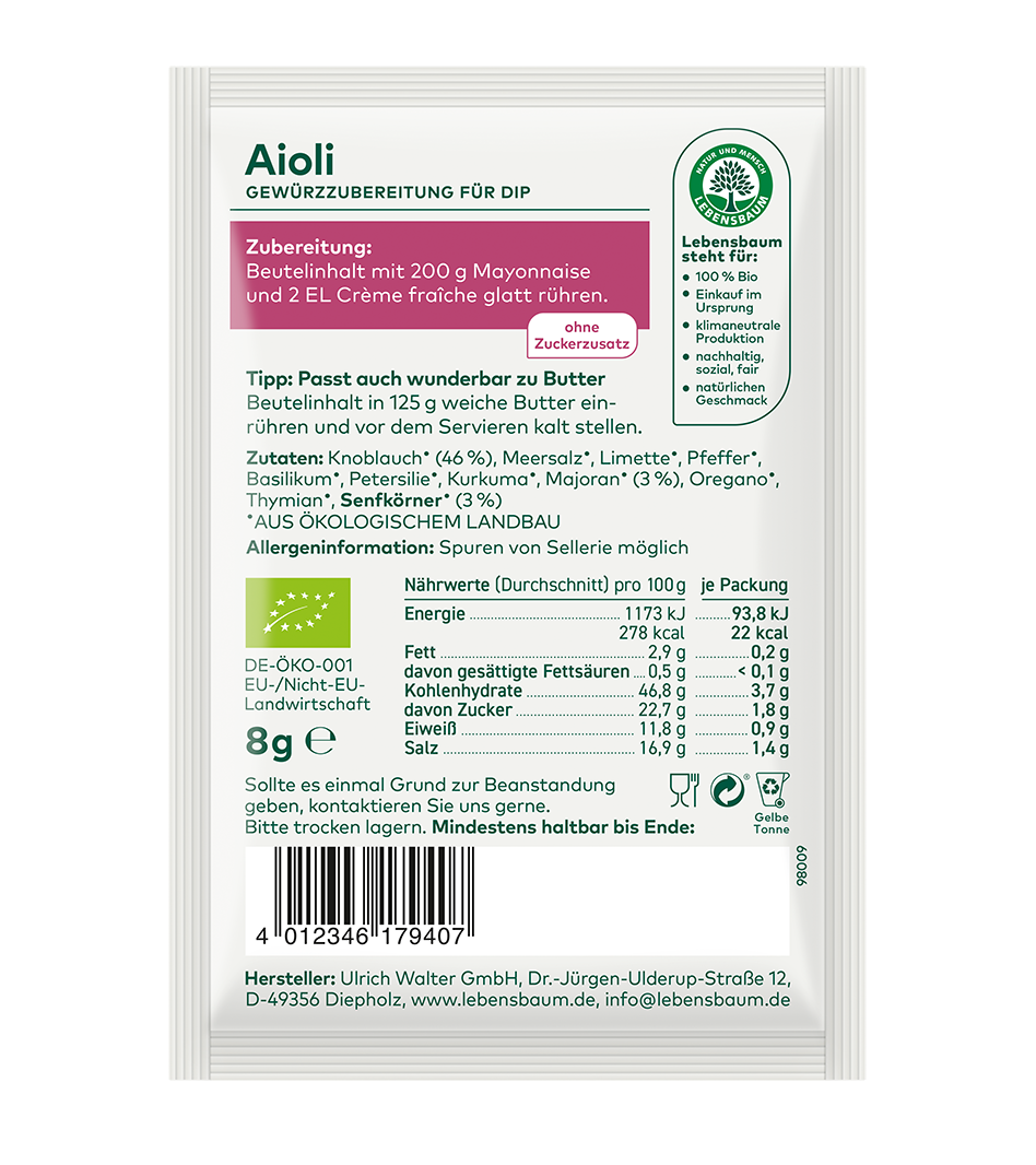 Aioli-Dip Rückseite