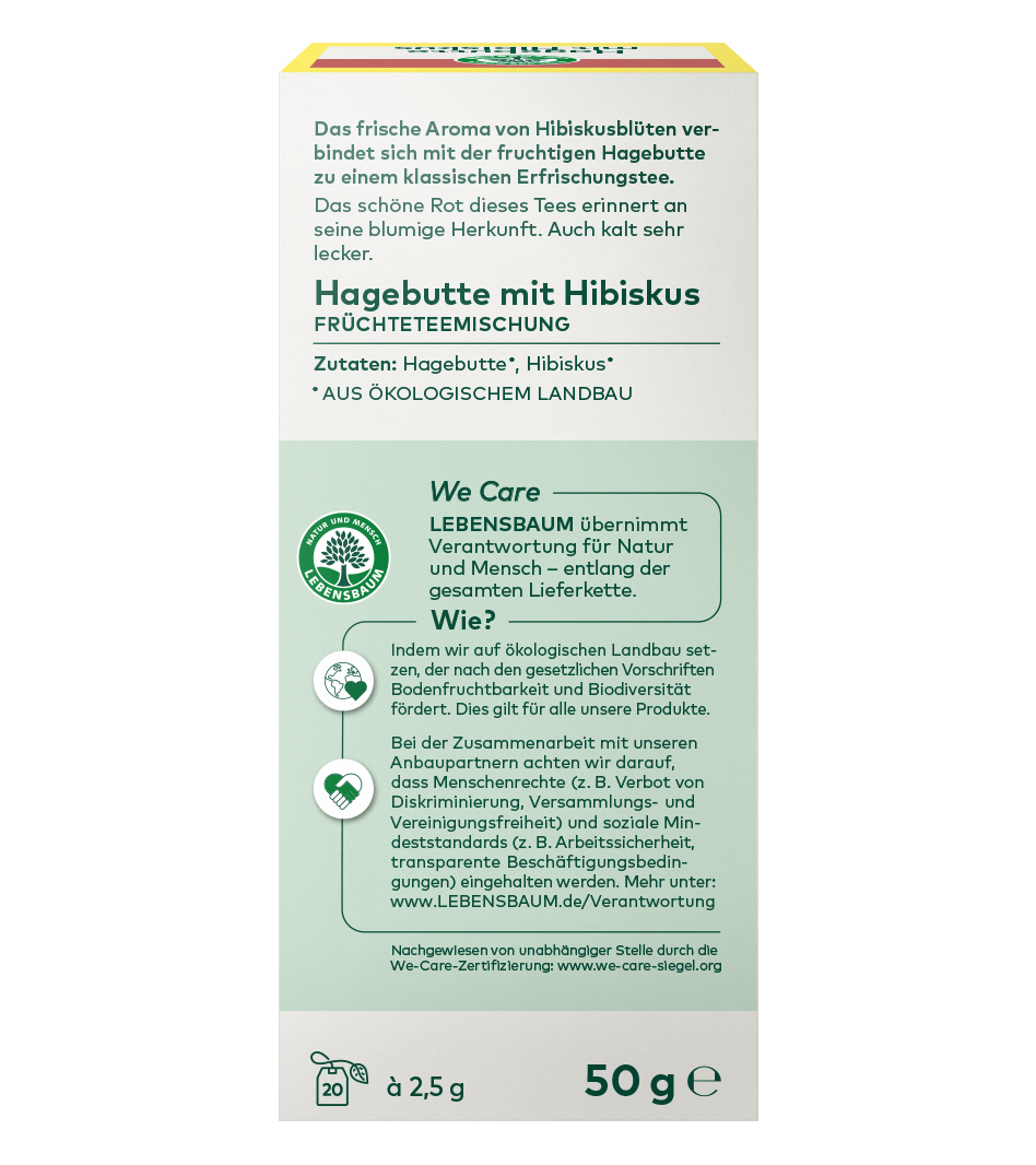 Bio Hagebutte mit Hibiskus Tee Rückseite