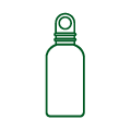 Grüne Cold-Brew-Flasche mit Schraubverschluss und Bügelverschluss, minimalistisches Icon-Design.