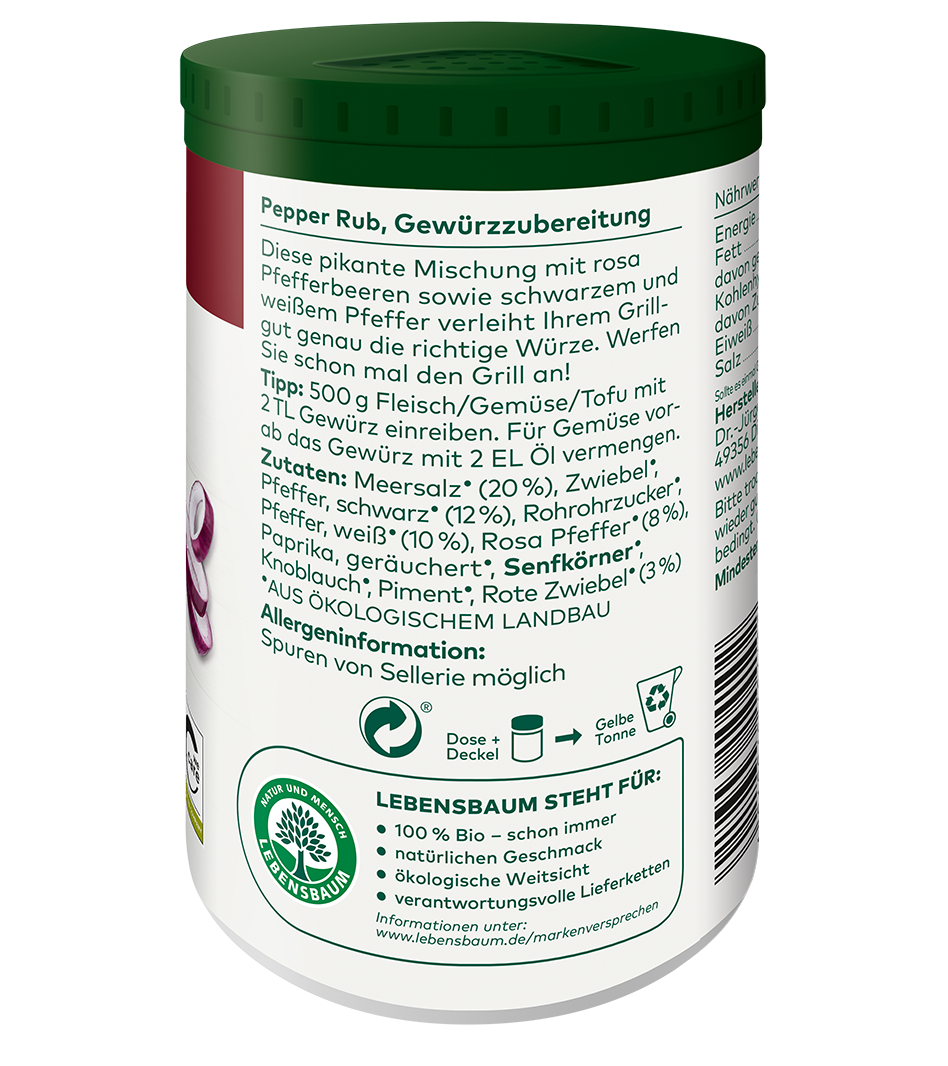 Bio Pepperrub Gewürz Seitenansicht