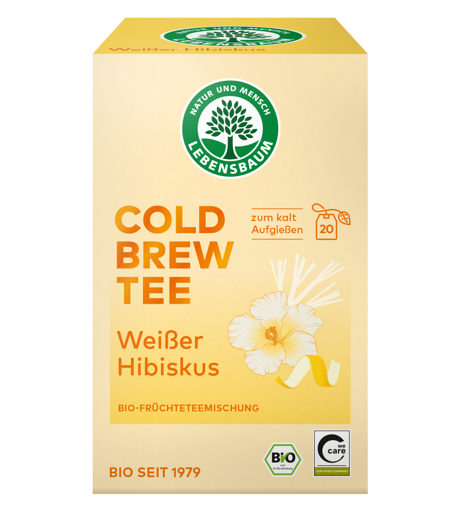 Vorderseite vom Cold Brew Tee "Weißer Hibiskus""