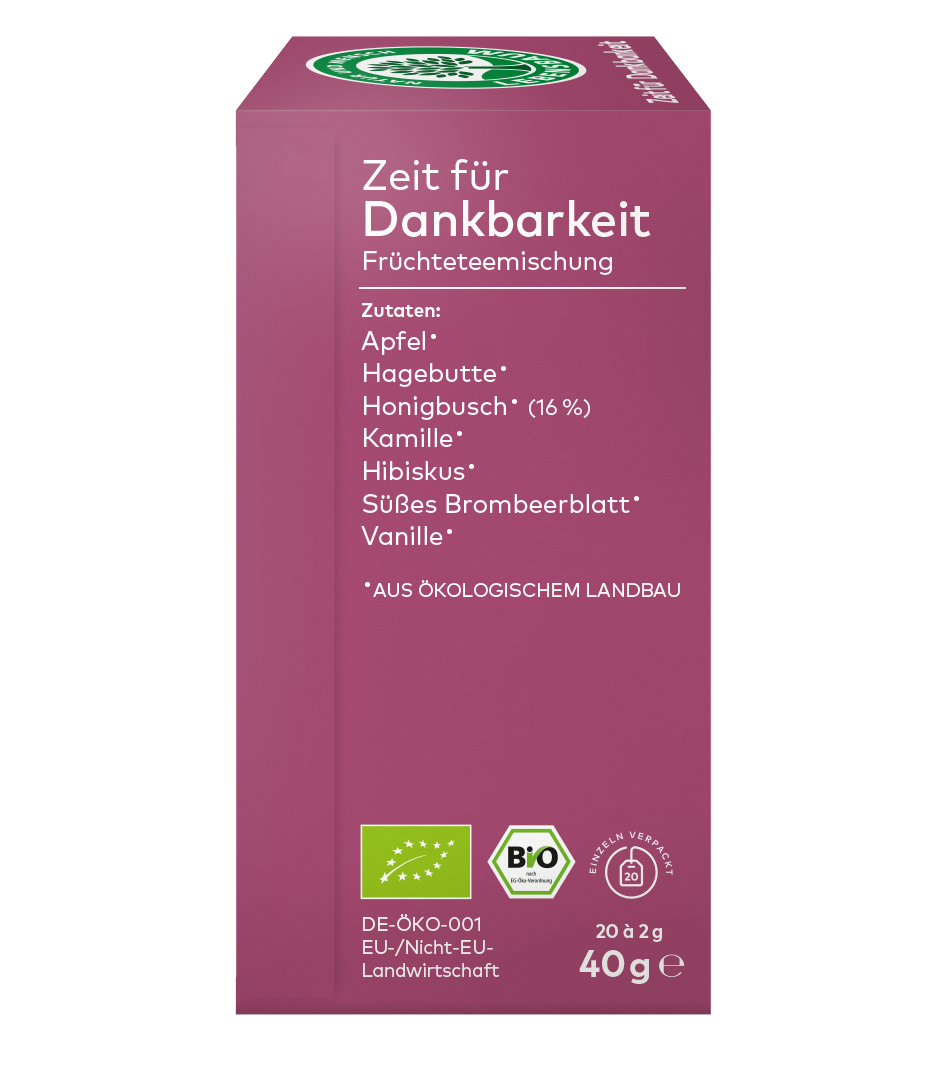 Bio Zeit für Dankbarkeit Tee links