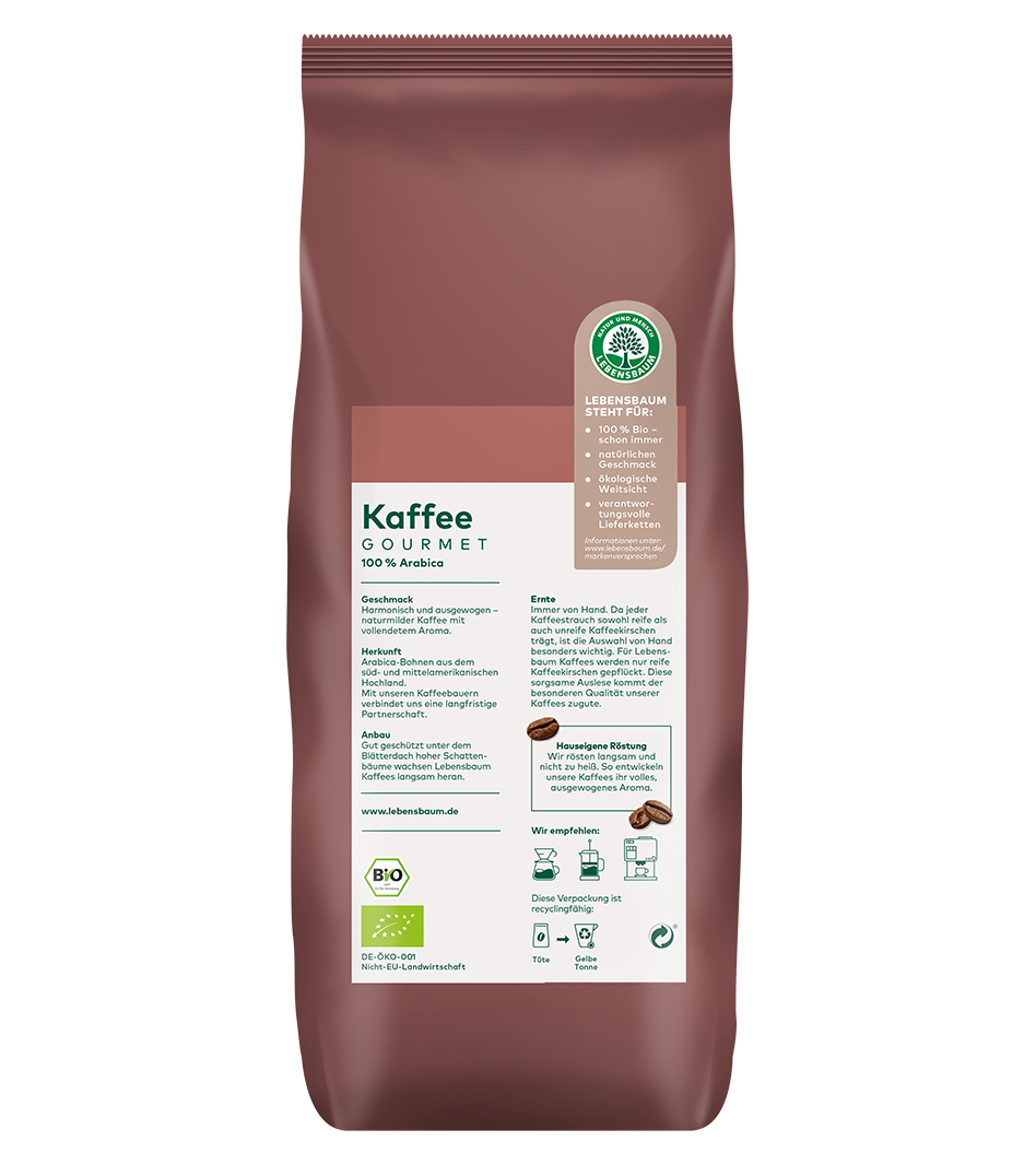 Bio Gourmet Kaffee Rückseite